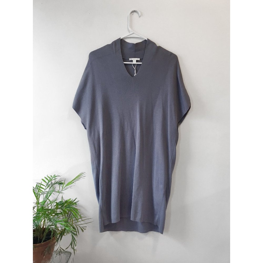 100% cotton knit COS dusty blue cocoon dress